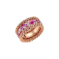 Bubble Ring mit Diamanten und rosa Saphiren