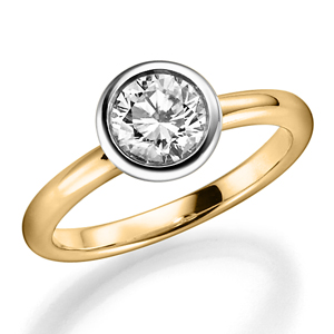 Noor - Gelbgold/Weißgold Solitärring