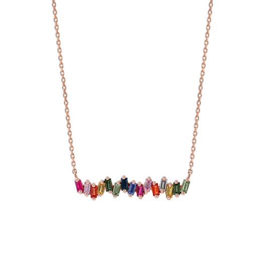 Suzanne Kalan - Bold Rainbow Sapphire Bar Halskette mit Anhänger